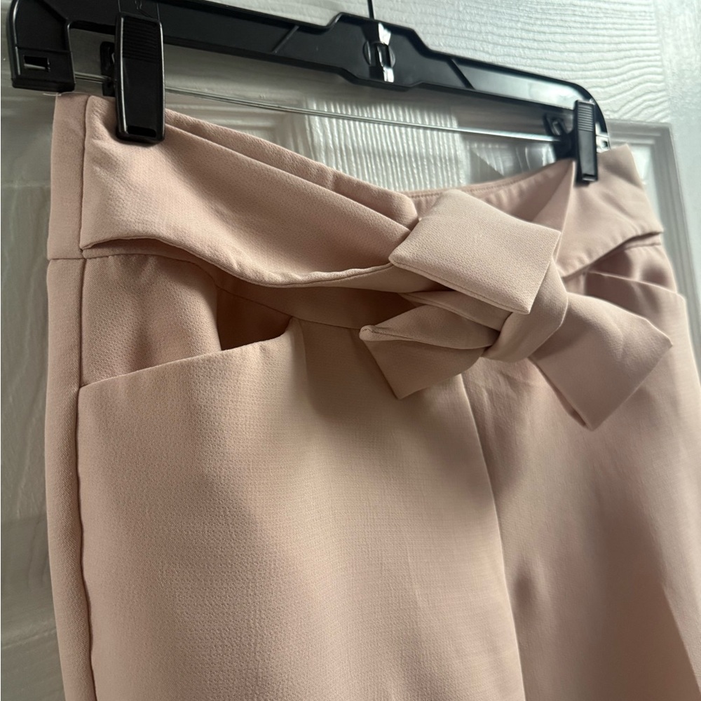 Ann Taylor Factory Light Pink Tie Front Trousers Size 8 - Picture 2 of 9